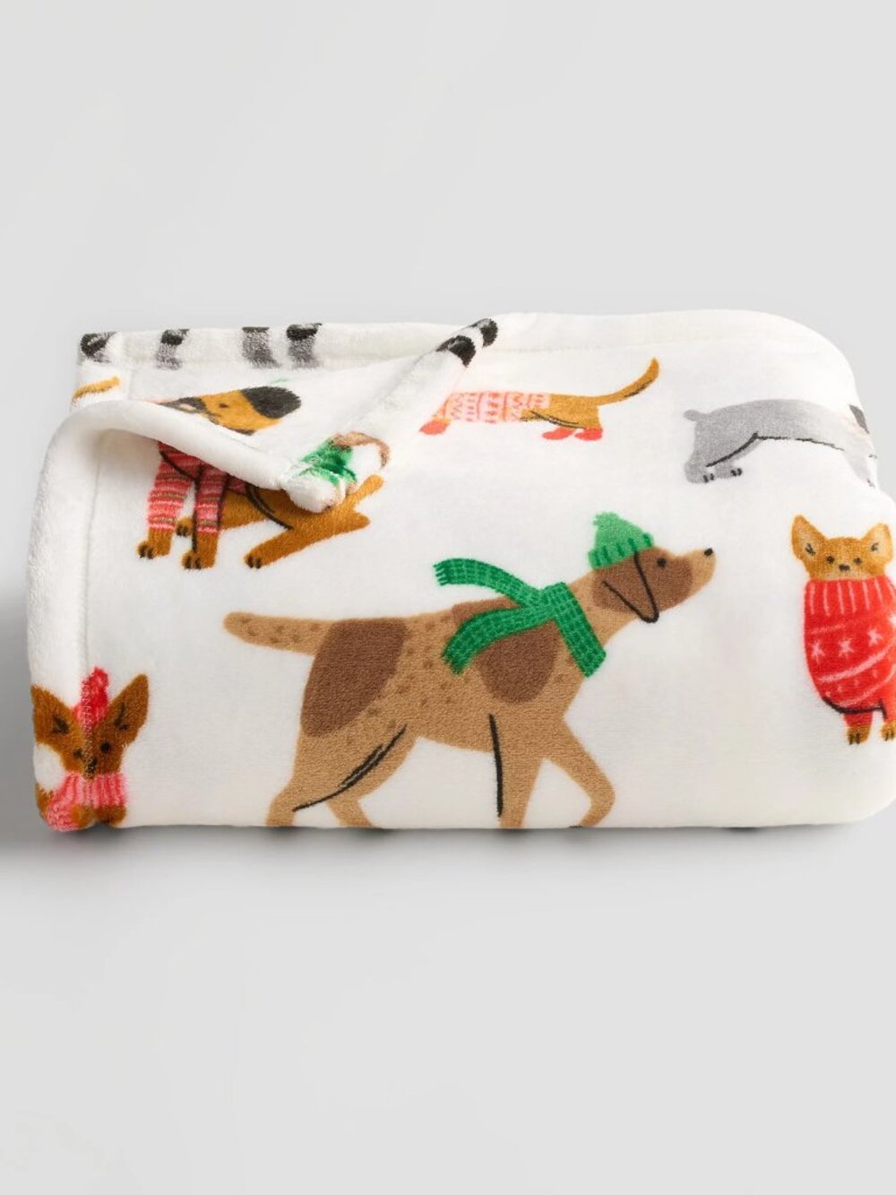 NEW HOLIDAY DOGS PLUSH THROW BLANKET CHRISTMAS WINTER THE BIG ONE 5X6 FT NWT